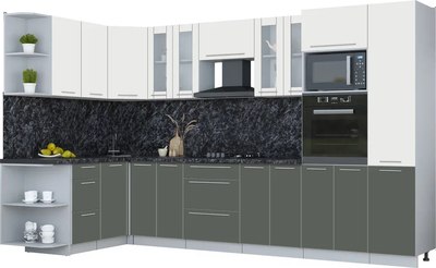 Кухонный гарнитур Интерлиния Мила Пластик 1.68x3.4 LV - фото