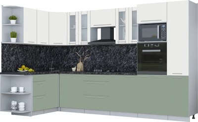Кухонный гарнитур Интерлиния Мила Пластик 1.68x3.4 LV - фото