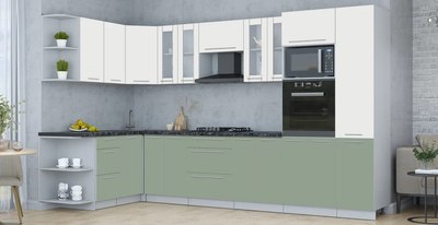 Кухонный гарнитур Интерлиния Мила Пластик 1.68x3.4 LV