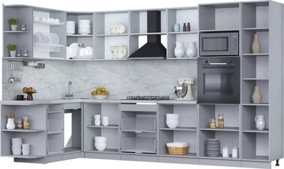 Кухонный гарнитур Интерлиния Мила Пластик 1.68x3.4 LV