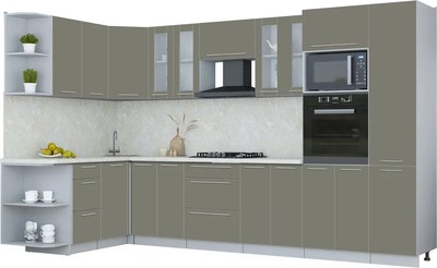 Кухонный гарнитур Интерлиния Мила Пластик 1.68x3.4 LV - фото