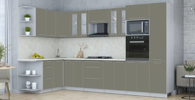 Кухонный гарнитур Интерлиния Мила Пластик 1.68x3.4 LV