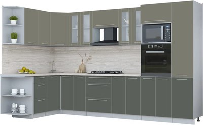 Кухонный гарнитур Интерлиния Мила Пластик 1.68x3.4 LV - фото