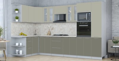 Кухонный гарнитур Интерлиния Мила Пластик 1.68x3.4 LV