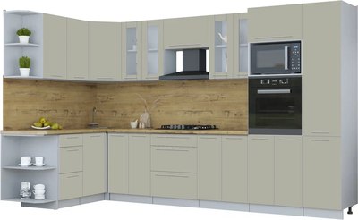 Кухонный гарнитур Интерлиния Мила Пластик 1.68x3.4 LV - фото