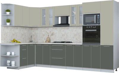 Кухонный гарнитур Интерлиния Мила Пластик 1.68x3.4 LV - фото