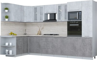 Кухонный гарнитур Интерлиния Мила Пластик 1.68x3.4 LV - фото