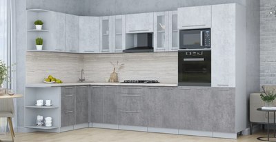 Кухонный гарнитур Интерлиния Мила Пластик 1.68x3.4 LV