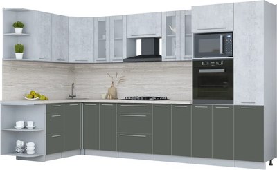 Кухонный гарнитур Интерлиния Мила Пластик 1.68x3.4 LV - фото