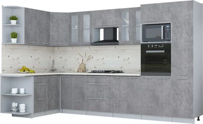 Кухонный гарнитур Интерлиния Мила Пластик 1.68x3.4 LV - фото