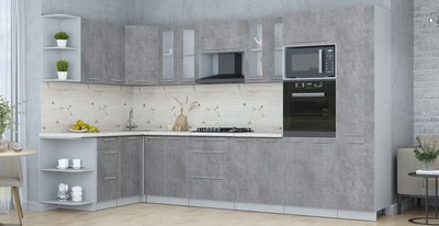 Кухонный гарнитур Интерлиния Мила Пластик 1.68x3.4 LV