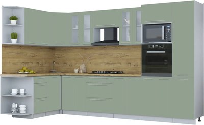 Кухонный гарнитур Интерлиния Мила Пластик 1.68x3.4 LV - фото