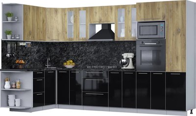 Кухонный гарнитур Интерлиния Мила Пластик 1.68x3.4 LV - фото