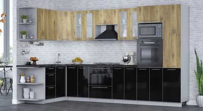 Кухонный гарнитур Интерлиния Мила Пластик 1.68x3.4 LV