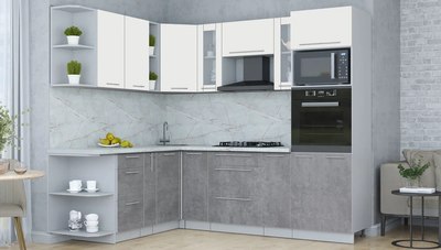 Кухонный гарнитур Интерлиния Мила Пластик 1.88x2.4 LV