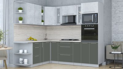 Кухонный гарнитур Интерлиния Мила Пластик 1.88x2.4 LV