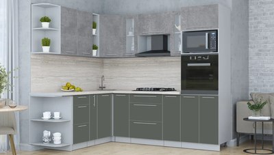 Кухонный гарнитур Интерлиния Мила Пластик 1.88x2.4 LV