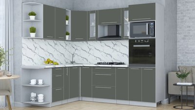 Кухонный гарнитур Интерлиния Мила Пластик 1.88x2.4 LV