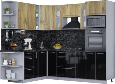 Кухонный гарнитур Интерлиния Мила Пластик 1.88x2.4 LV - фото