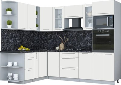 Кухонный гарнитур Интерлиния Мила Пластик 1.88x2.6 LV - фото