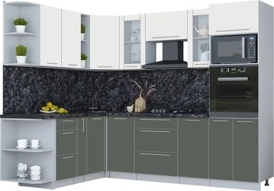 Кухонный гарнитур Интерлиния Мила Пластик 1.88x2.6 LV - фото