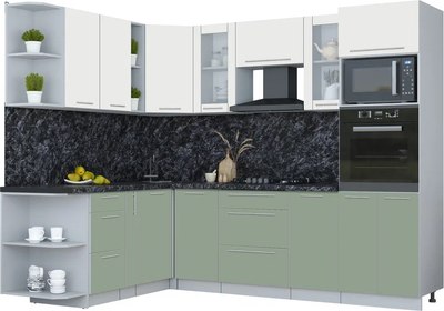 Кухонный гарнитур Интерлиния Мила Пластик 1.88x2.6 LV - фото