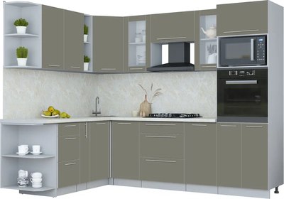 Кухонный гарнитур Интерлиния Мила Пластик 1.88x2.6 LV - фото