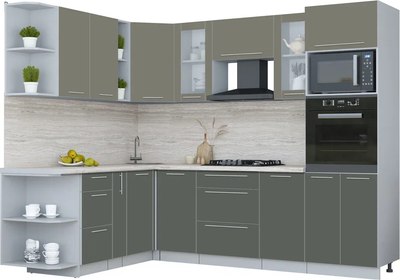 Кухонный гарнитур Интерлиния Мила Пластик 1.88x2.6 LV - фото