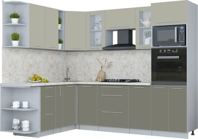 Кухонный гарнитур Интерлиния Мила Пластик 1.88x2.6 LV - фото