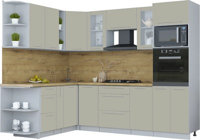 Кухонный гарнитур Интерлиния Мила Пластик 1.88x2.6 LV - фото