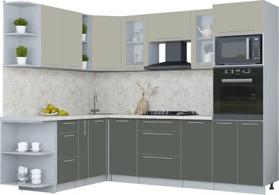 Кухонный гарнитур Интерлиния Мила Пластик 1.88x2.6 LV - фото