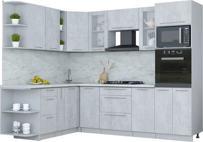 Кухонный гарнитур Интерлиния Мила Пластик 1.88x2.6 LV - фото