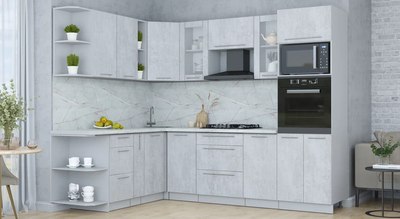 Кухонный гарнитур Интерлиния Мила Пластик 1.88x2.6 LV