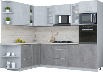 Кухонный гарнитур Интерлиния Мила Пластик 1.88x2.6 LV - фото