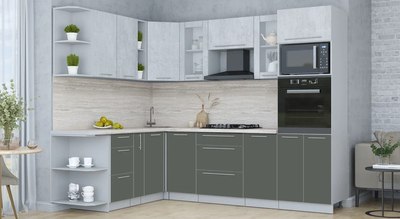 Кухонный гарнитур Интерлиния Мила Пластик 1.88x2.6 LV