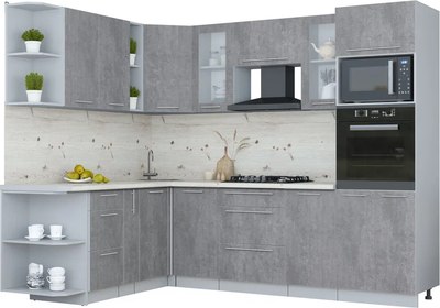 Кухонный гарнитур Интерлиния Мила Пластик 1.88x2.6 LV - фото