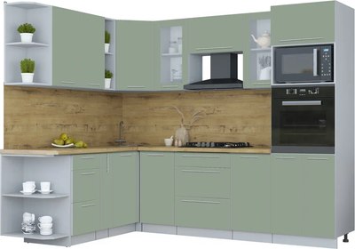 Кухонный гарнитур Интерлиния Мила Пластик 1.88x2.6 LV - фото