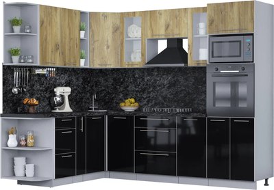 Кухонный гарнитур Интерлиния Мила Пластик 1.88x2.6 LV - фото