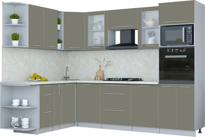 Кухонный гарнитур Интерлиния Мила Пластик 1.88x2.8 LV - фото