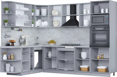 Кухонный гарнитур Интерлиния Мила Пластик 1.88x2.8 LV