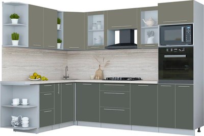 Кухонный гарнитур Интерлиния Мила Пластик 1.88x2.8 LV - фото