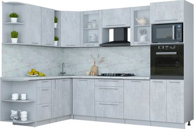 Кухонный гарнитур Интерлиния Мила Пластик 1.88x2.8 LV - фото