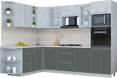 Кухонный гарнитур Интерлиния Мила Пластик 1.88x2.8 LV - фото