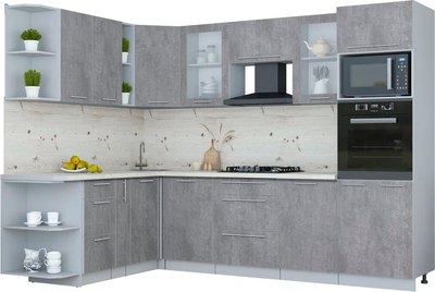 Кухонный гарнитур Интерлиния Мила Пластик 1.88x2.8 LV - фото