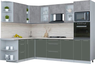 Кухонный гарнитур Интерлиния Мила Пластик 1.88x2.8 LV - фото