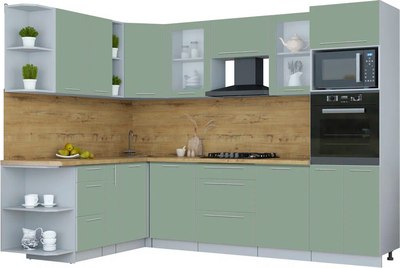 Кухонный гарнитур Интерлиния Мила Пластик 1.88x2.8 LV - фото