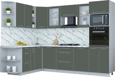 Кухонный гарнитур Интерлиния Мила Пластик 1.88x2.8 LV - фото