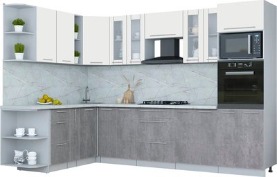 Кухонный гарнитур Интерлиния Мила Пластик 1.88x3.0 LV - фото