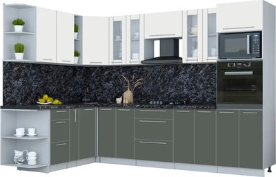 Кухонный гарнитур Интерлиния Мила Пластик 1.88x3.0 LV - фото