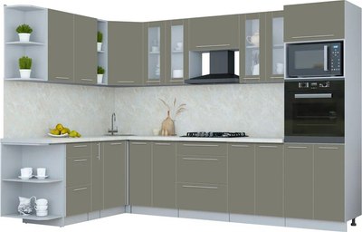 Кухонный гарнитур Интерлиния Мила Пластик 1.88x3.0 LV - фото